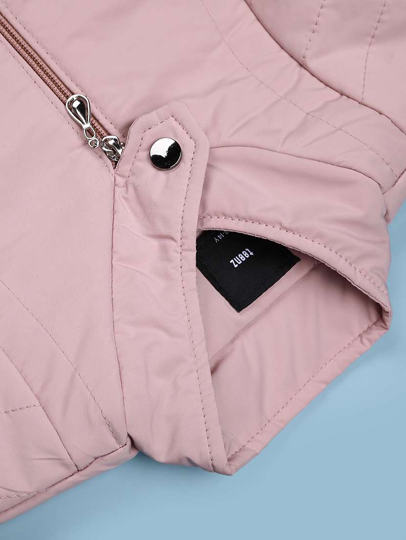 girls solid long sleeve quilted jacket - 22181509 -  Standard Image - 2