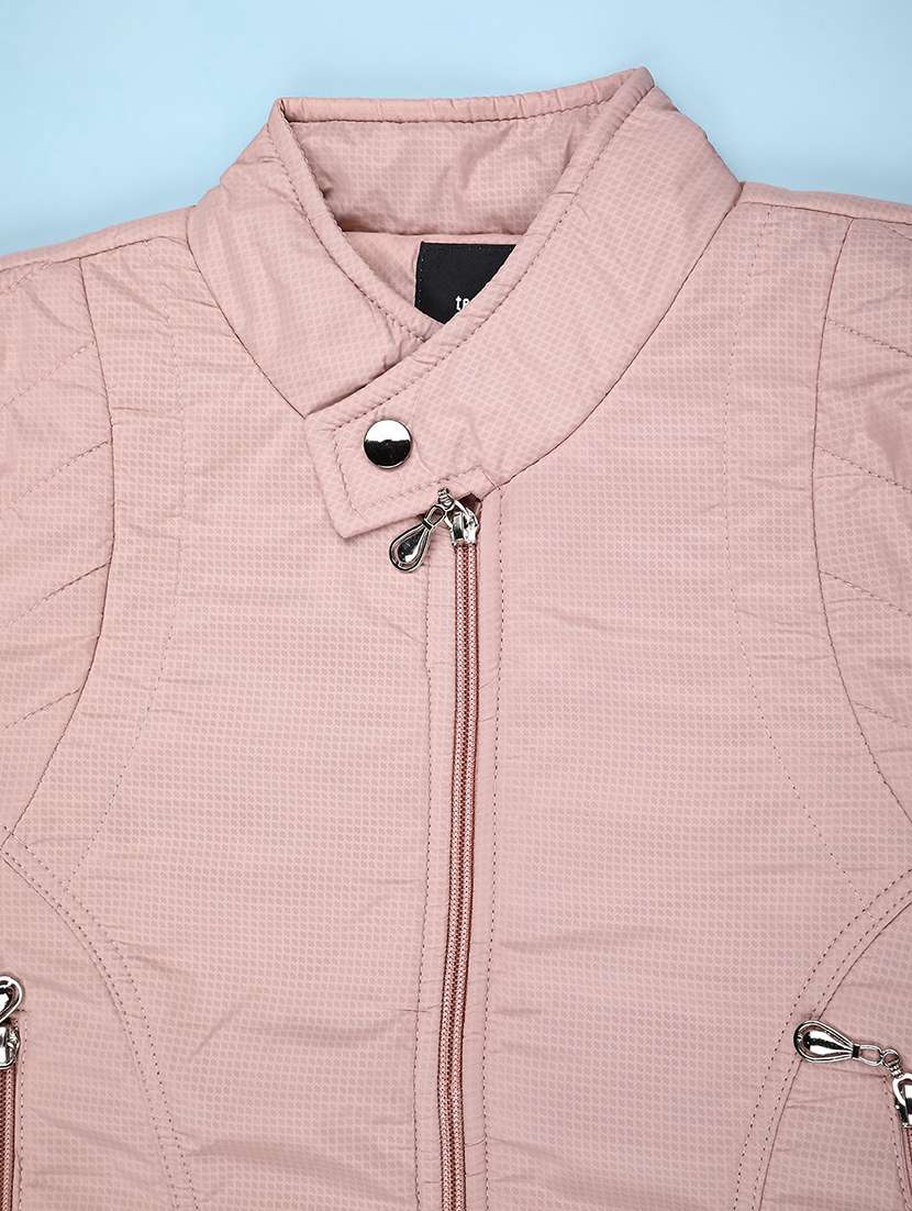 girls solid long sleeve quilted jacket - 22181511 -  Standard Image - 2