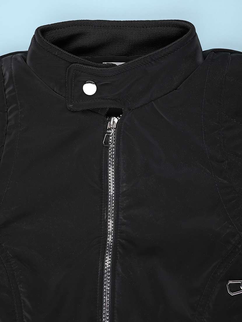 girls solid long sleeve biker jacket - 22181512 -  Standard Image - 2