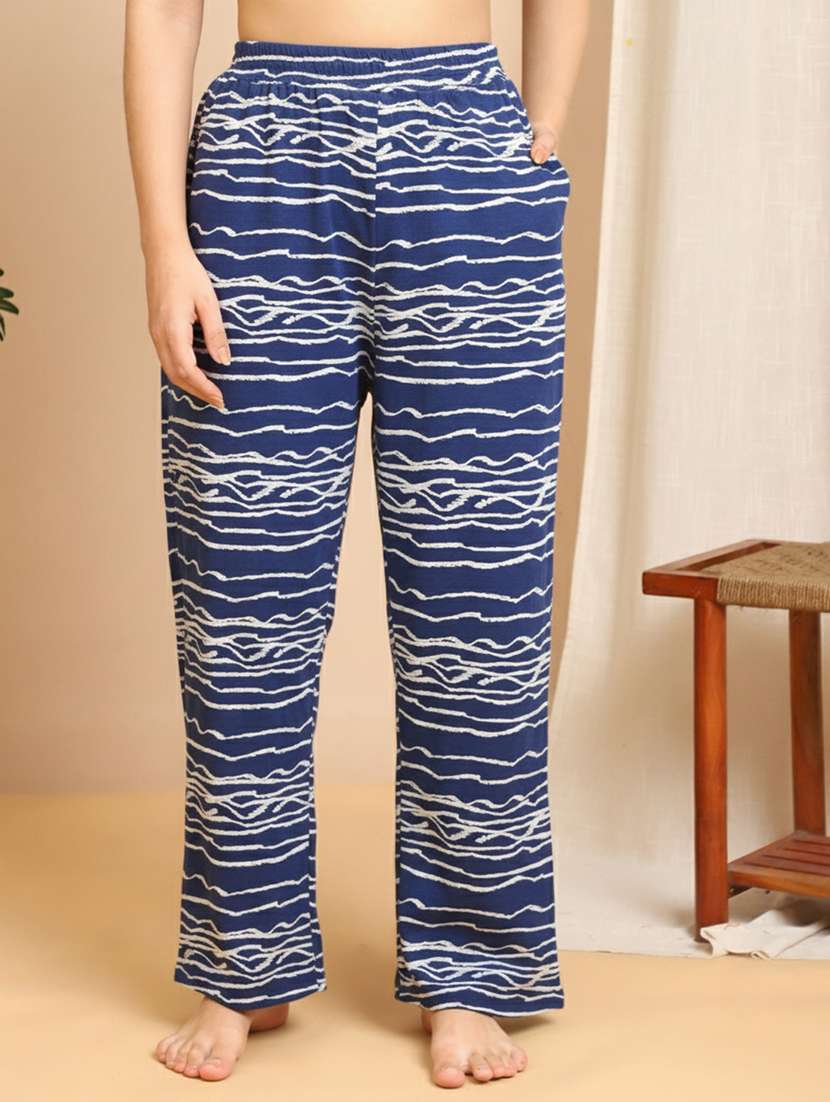 women printed mid rise lounge wear pajama