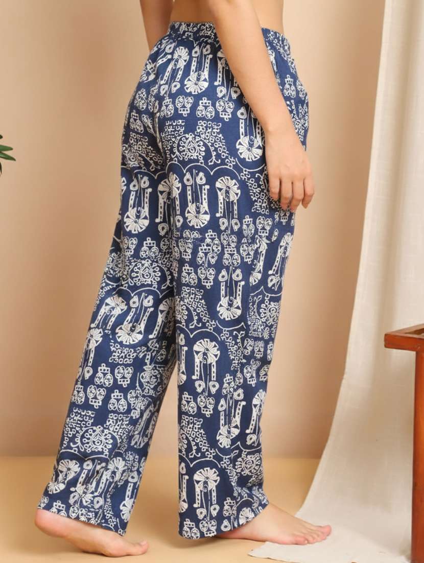 women printed mid rise lounge wear pajama - 22181567 -  Standard Image - 2
