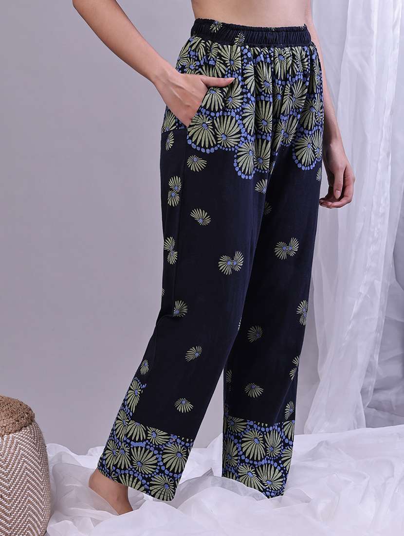women printed mid rise lounge wear pajama - 22181568 -  Standard Image - 2