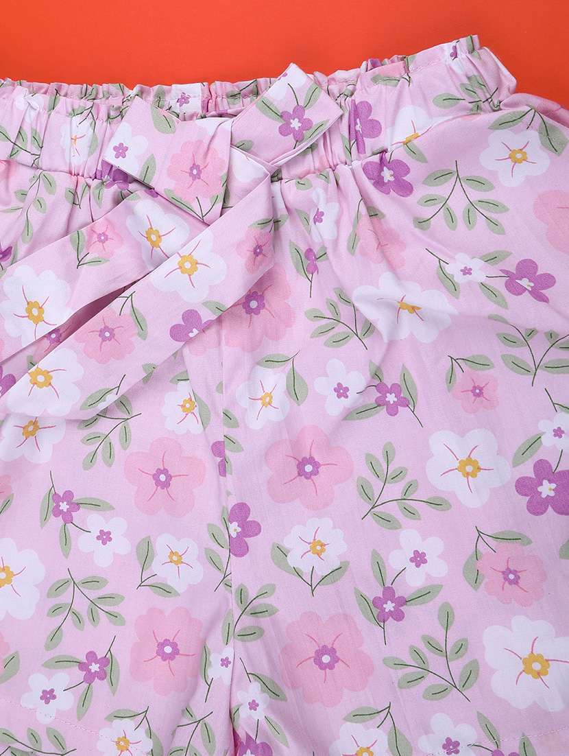 girls floral print mid rise shorts - 22181608 -  Standard Image - 2