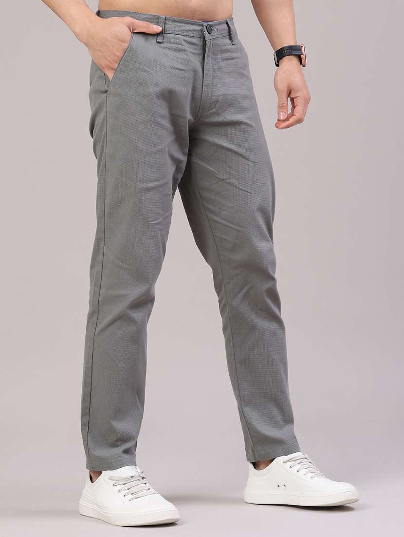 men solid mid rise chinos casual trouser - 22181629 -  Standard Image - 2