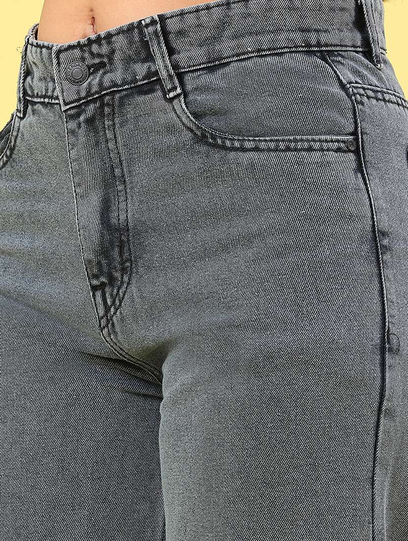 women plain high rise wide leg jeans - 22181706 -  Standard Image - 2