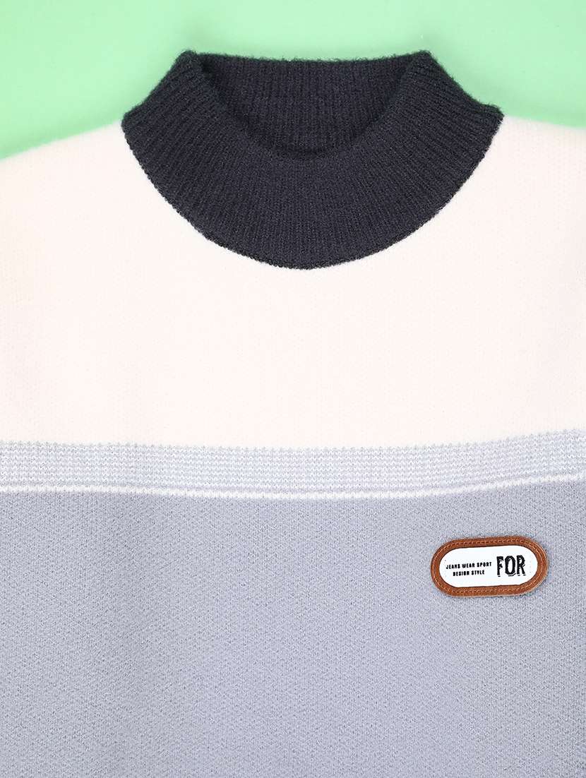 boys color blocked long sleeve sweater - 22181786 -  Standard Image - 2