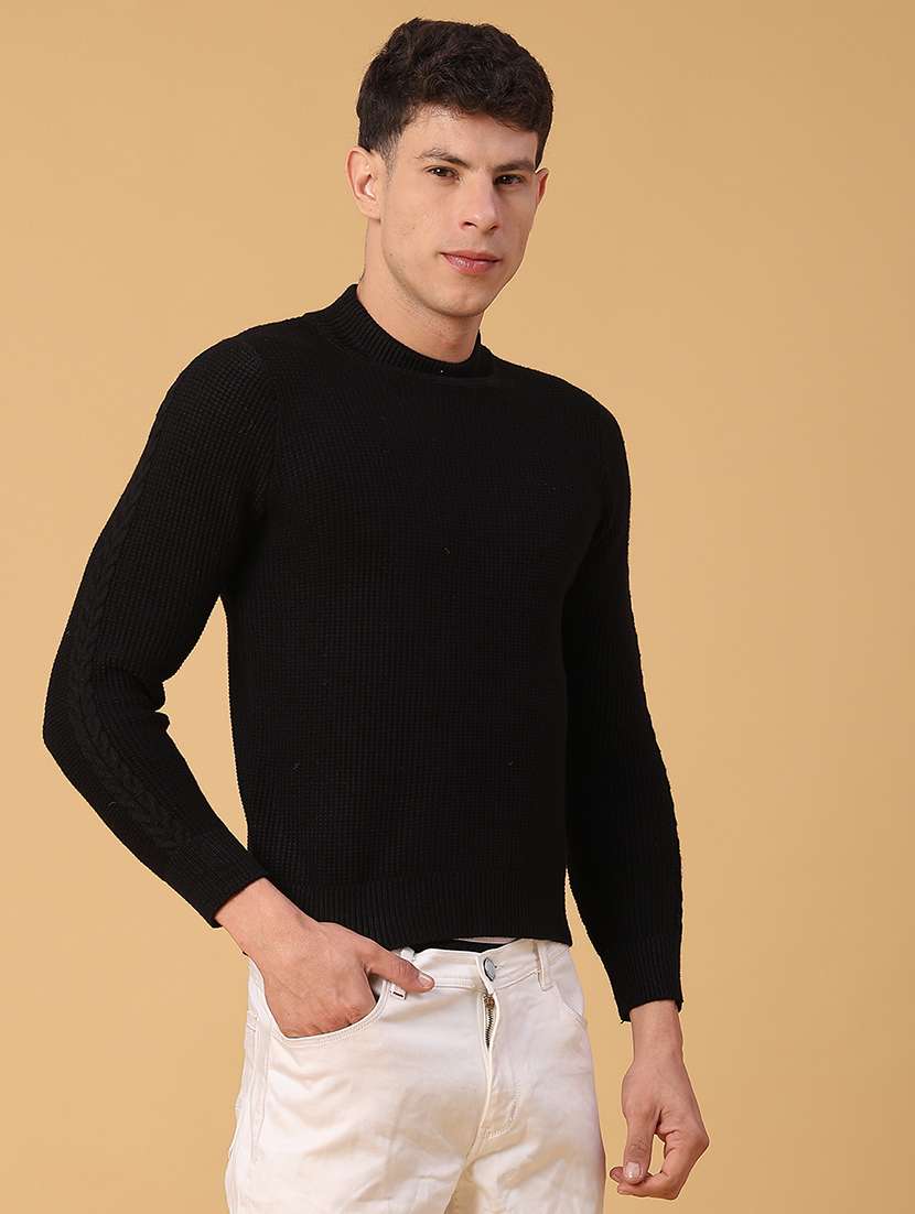 men self design long sleeve regular fit pullover  - 22181820 -  Standard Image - 2