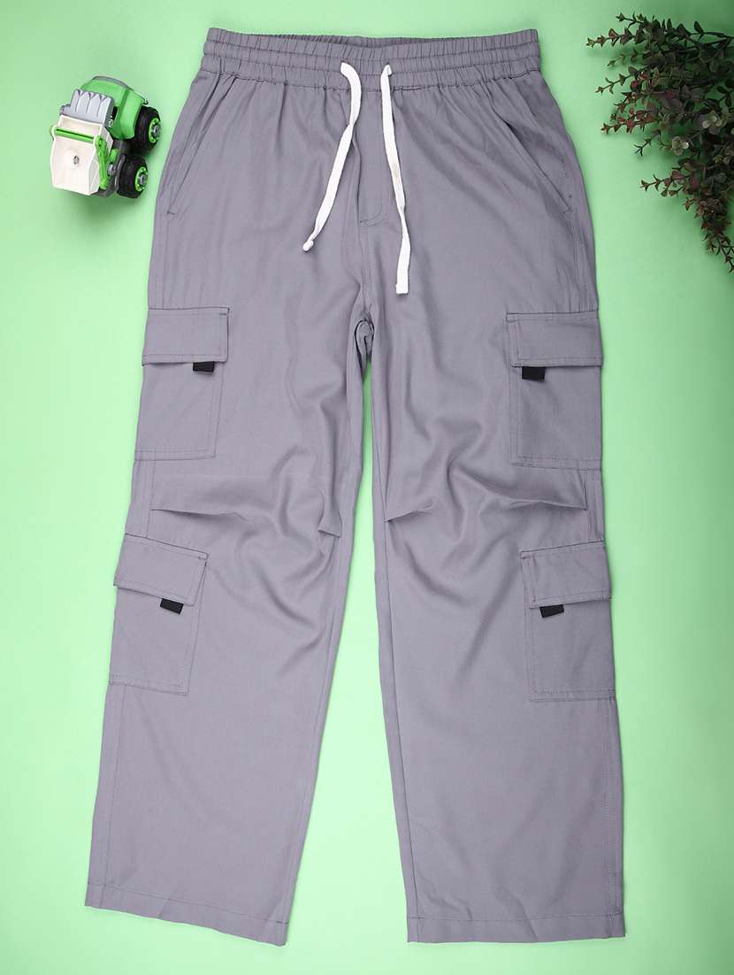 girls solid mid rise cargo