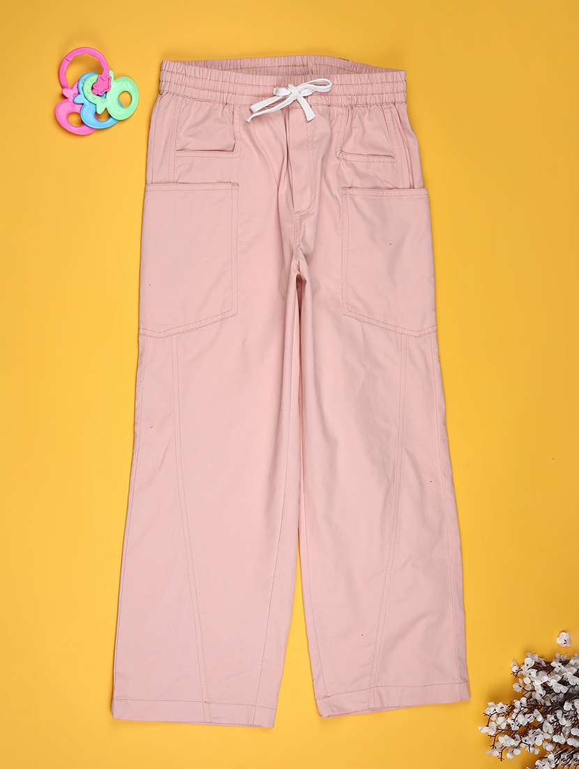 girls solid mid rise cargo