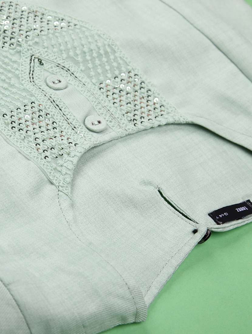 girls solid with work bell quarter sleeve top - 22181851 -  Standard Image - 2