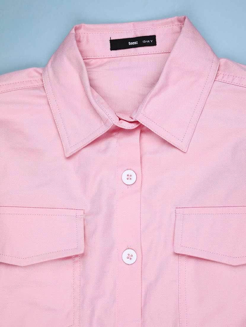 girls solid long sleeve shirt - 22181917 -  Standard Image - 2