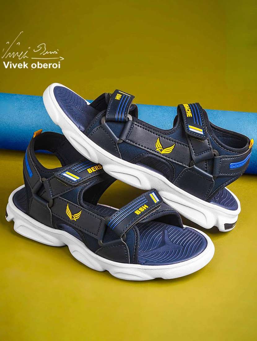 men solid open toe floater