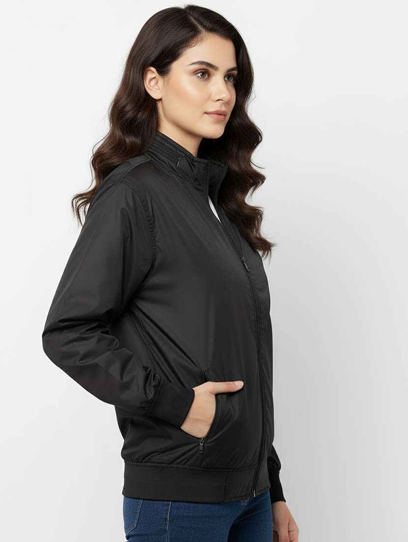 women solid long sleeve bomber jacket - 22182061 -  Standard Image - 2