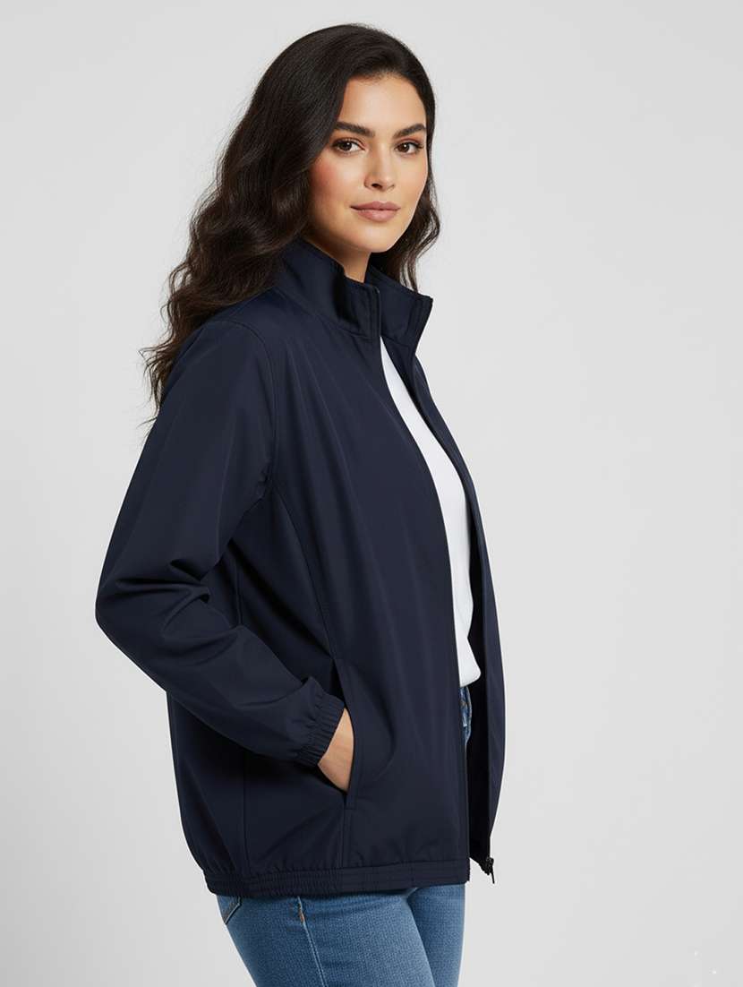 women solid long sleeve bomber jacket - 22182092 -  Standard Image - 2