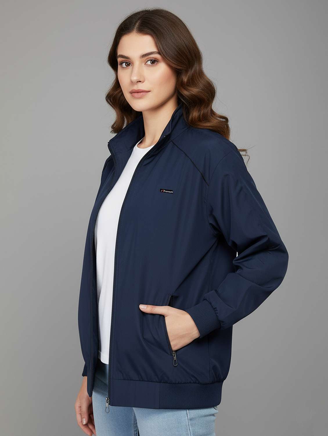women solid long sleeve bomber jacket - 22182094 -  Standard Image - 2