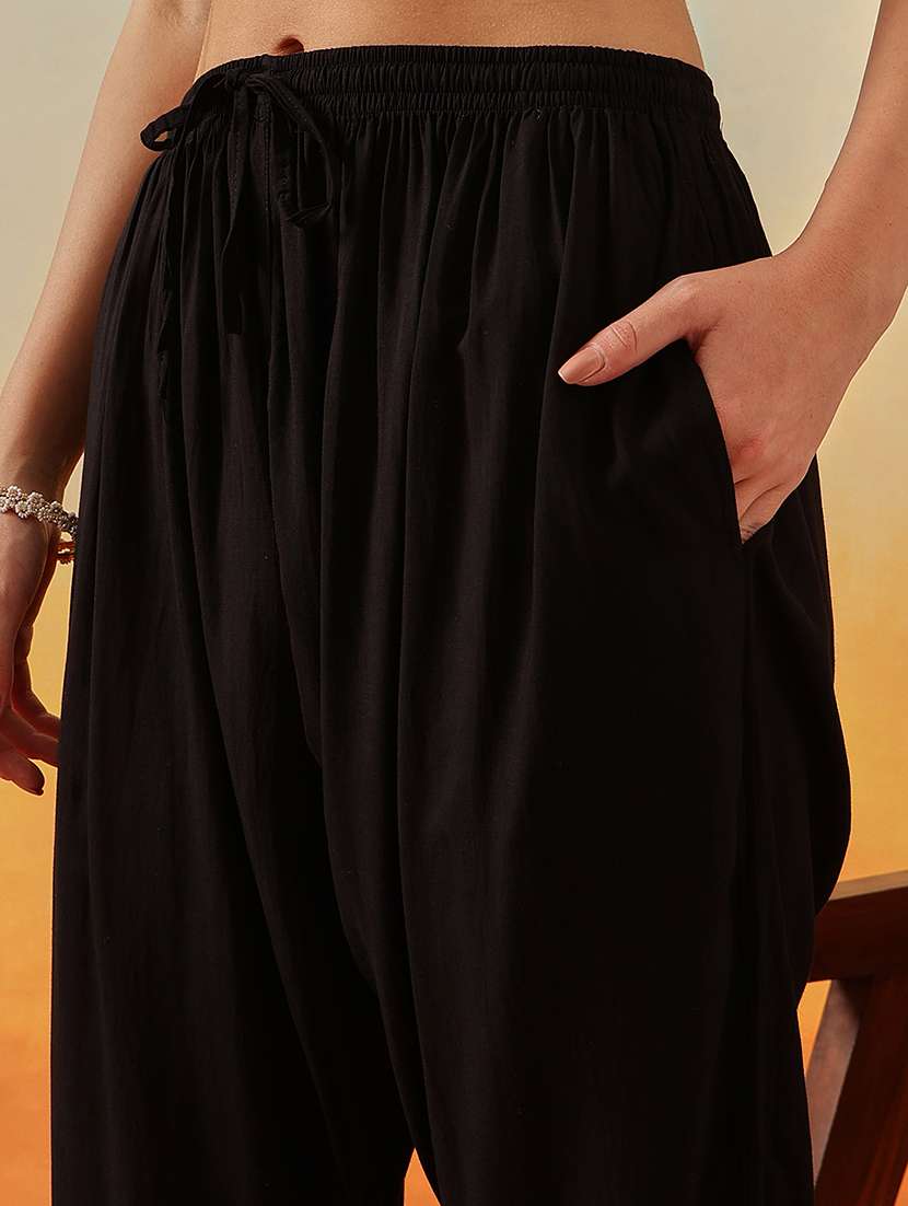 women solid with work long sleeve kurta pant set - 22182147 -  Standard Image - 7