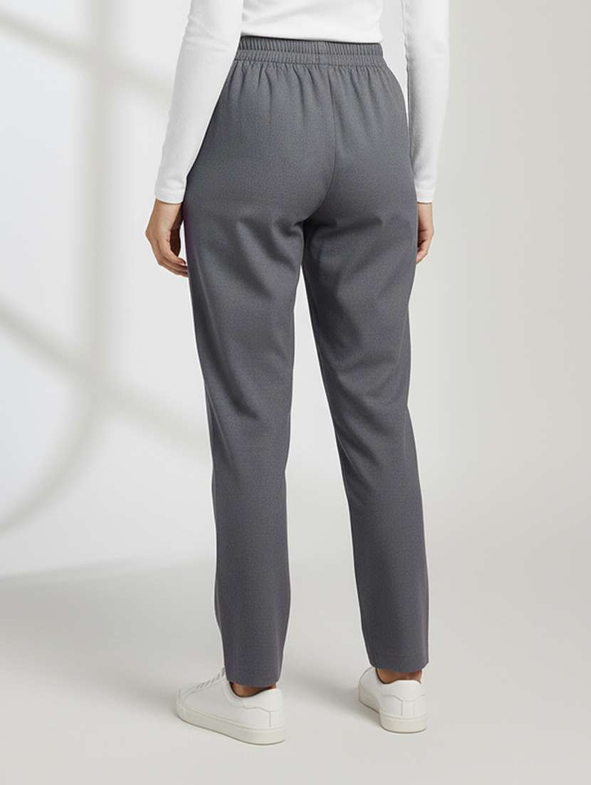 women solid mid rise straight trouser - 22182152 -  Standard Image - 2