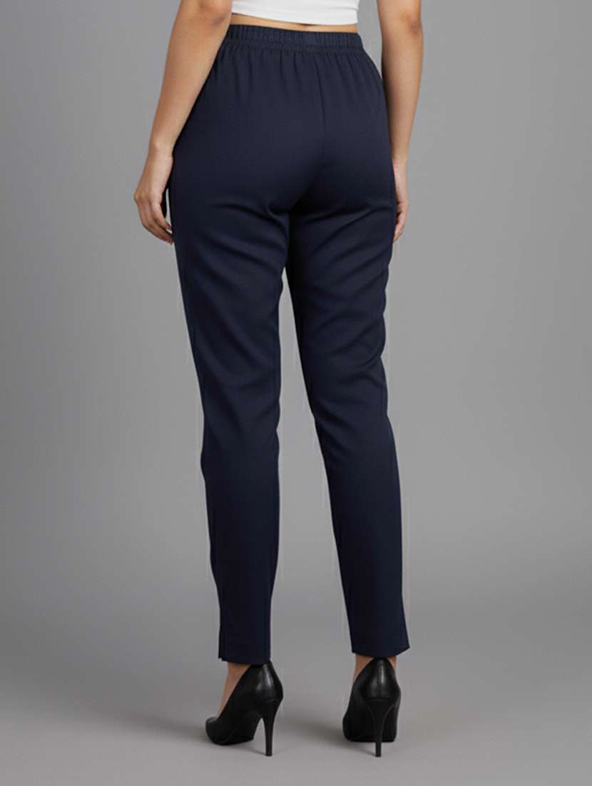 women solid mid rise tapered pant - 22182157 -  Standard Image - 2