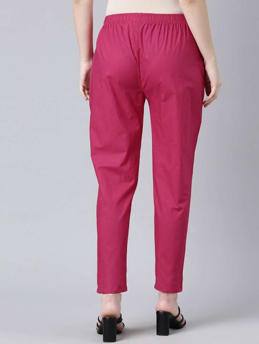 women solid mid rise tapered pant - 22182159 -  Standard Image - 2