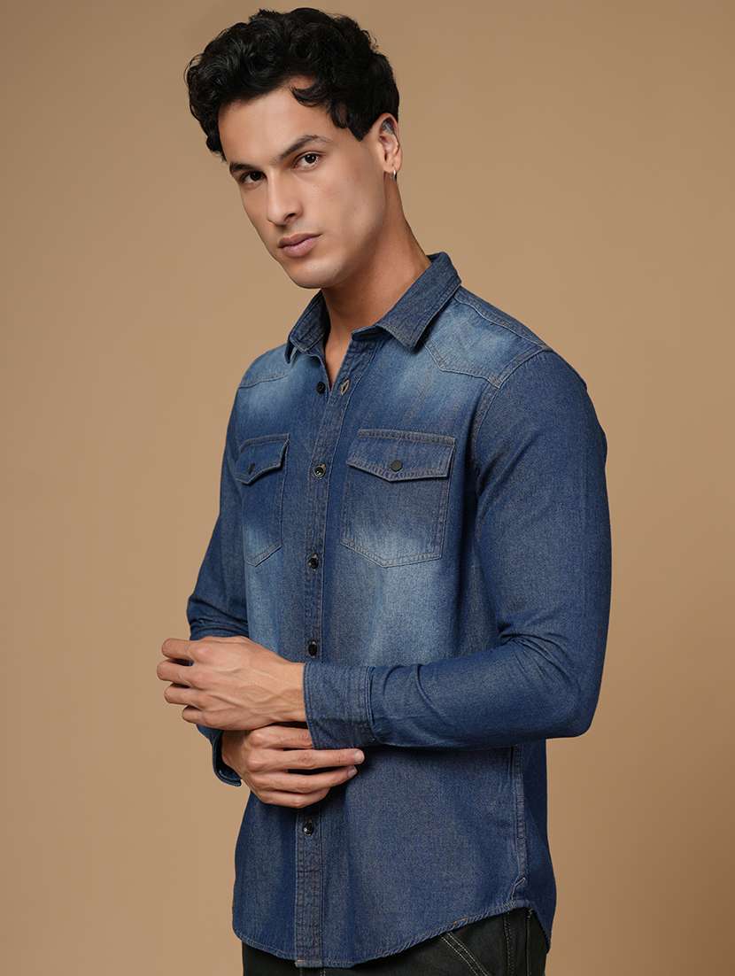 men solid long sleeve slim fit casual shirt - 22182233 -  Standard Image - 2