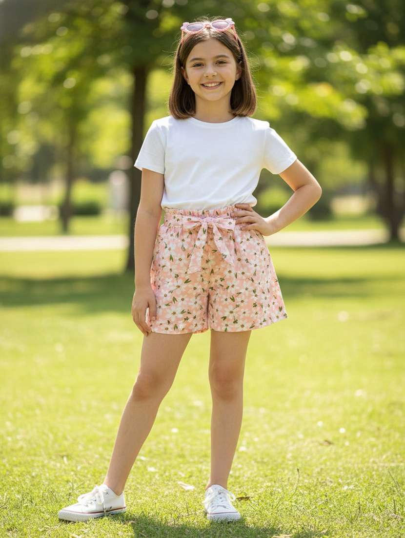 girls printed mid rise shorts - 22182261 -  Standard Image - 2