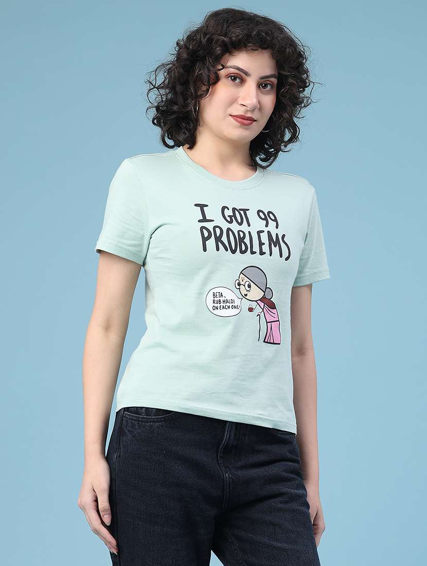 women printed round neck t-shirt - 22182263 -  Standard Image - 2