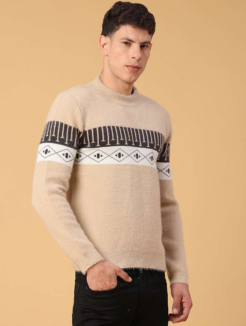 men self design long sleeve regular fit pullover  - 22182290 -  Standard Image - 2