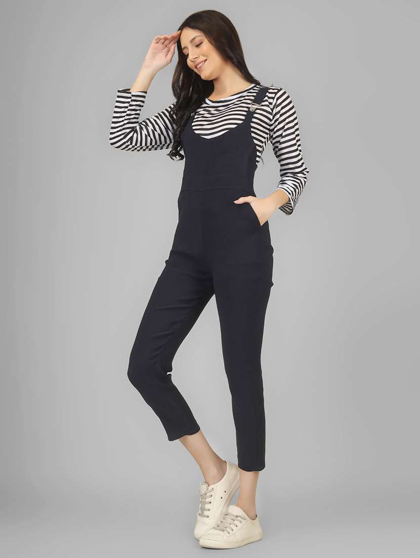 women solid sleeveless dungaree - 22182436 -  Standard Image - 2