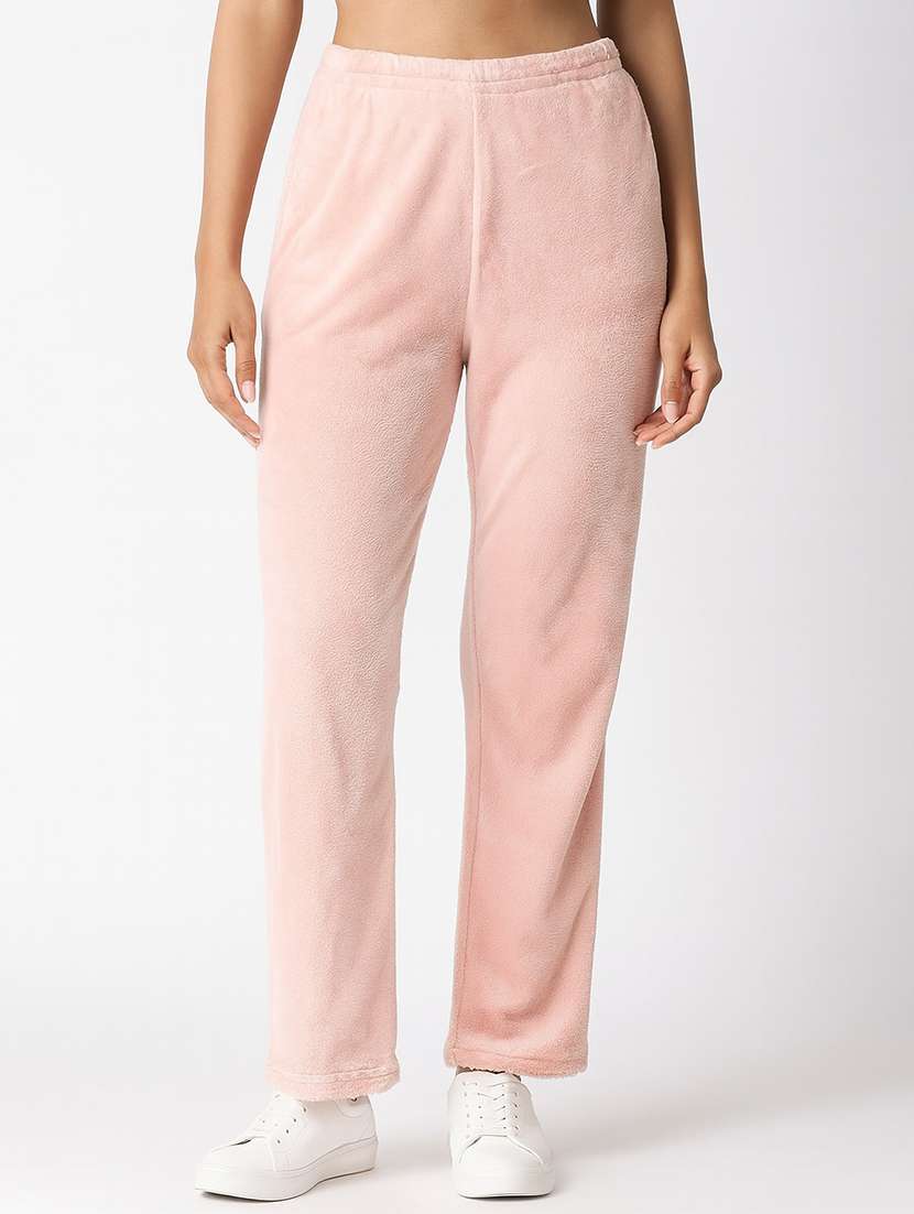 women solid mid rise pajama