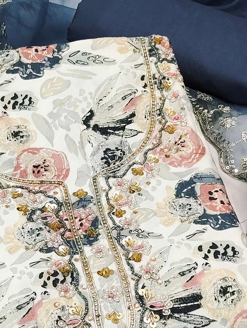 women floral printed embroidered unstitched suit set - 22182439 -  Standard Image - 2