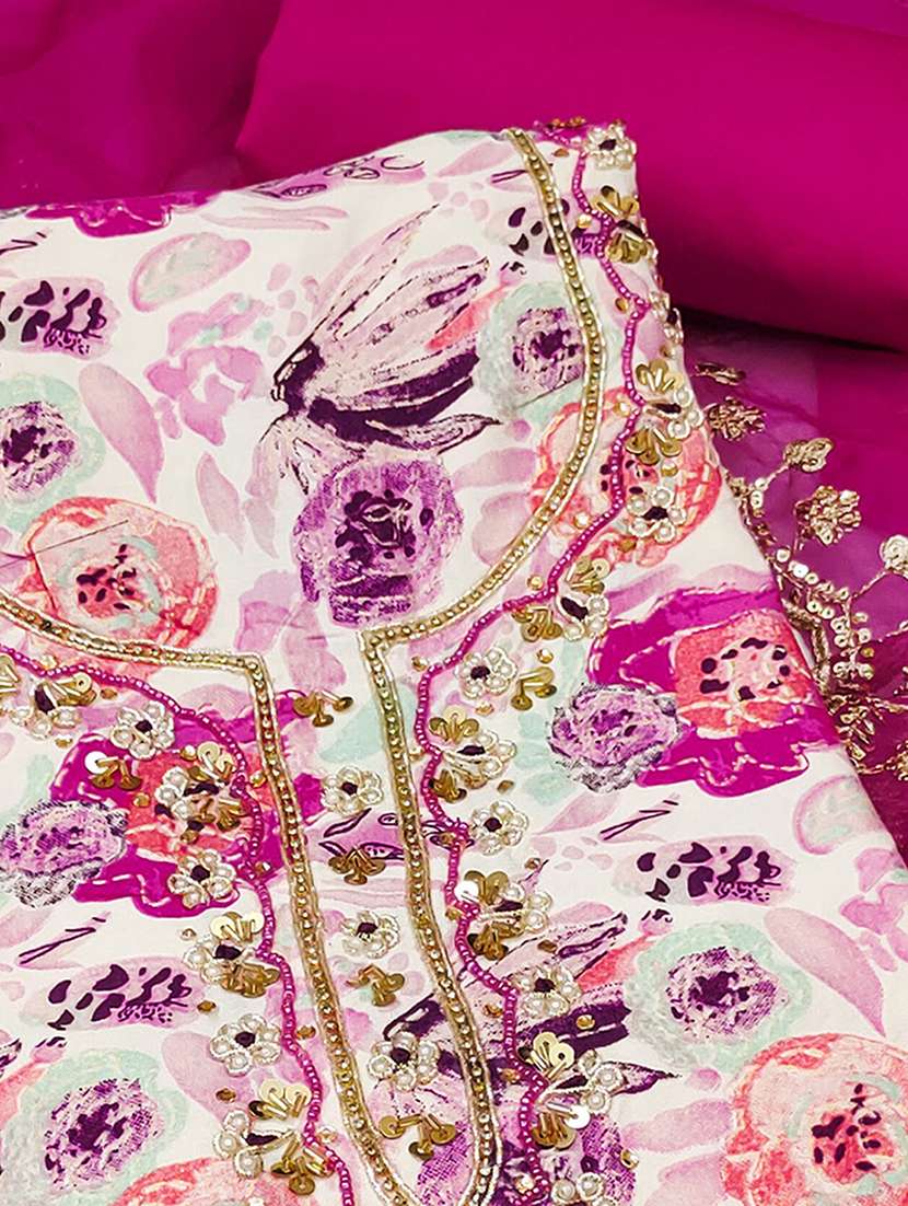 women floral printed embroidered unstitched suit set - 22182440 -  Standard Image - 2