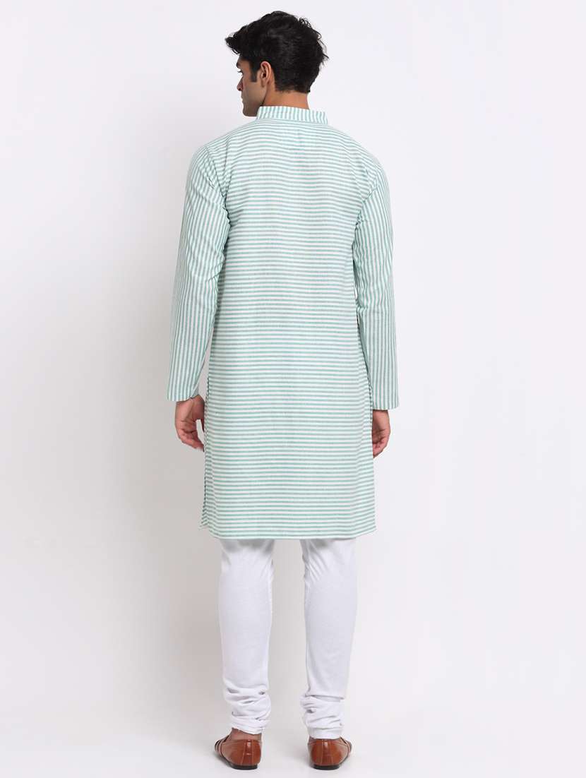 men striped mandarin neck long kurta - 22182594 -  Standard Image - 2