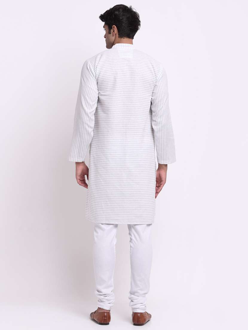 men striped mandarin neck long kurta - 22182596 -  Standard Image - 2
