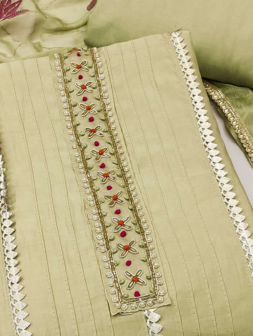 women solid with work embroidered unstitched suit set - 22182698 -  Standard Image - 2