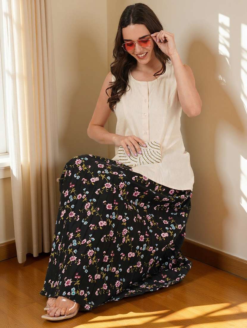 women solid sleeveless a-line top - 22182835 -  Standard Image - 2