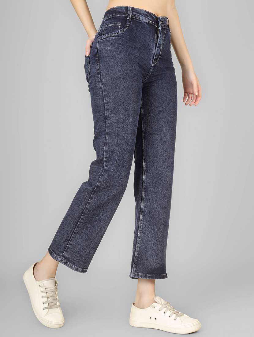 women solid mid rise straight fit jean - 22182848 -  Standard Image - 2