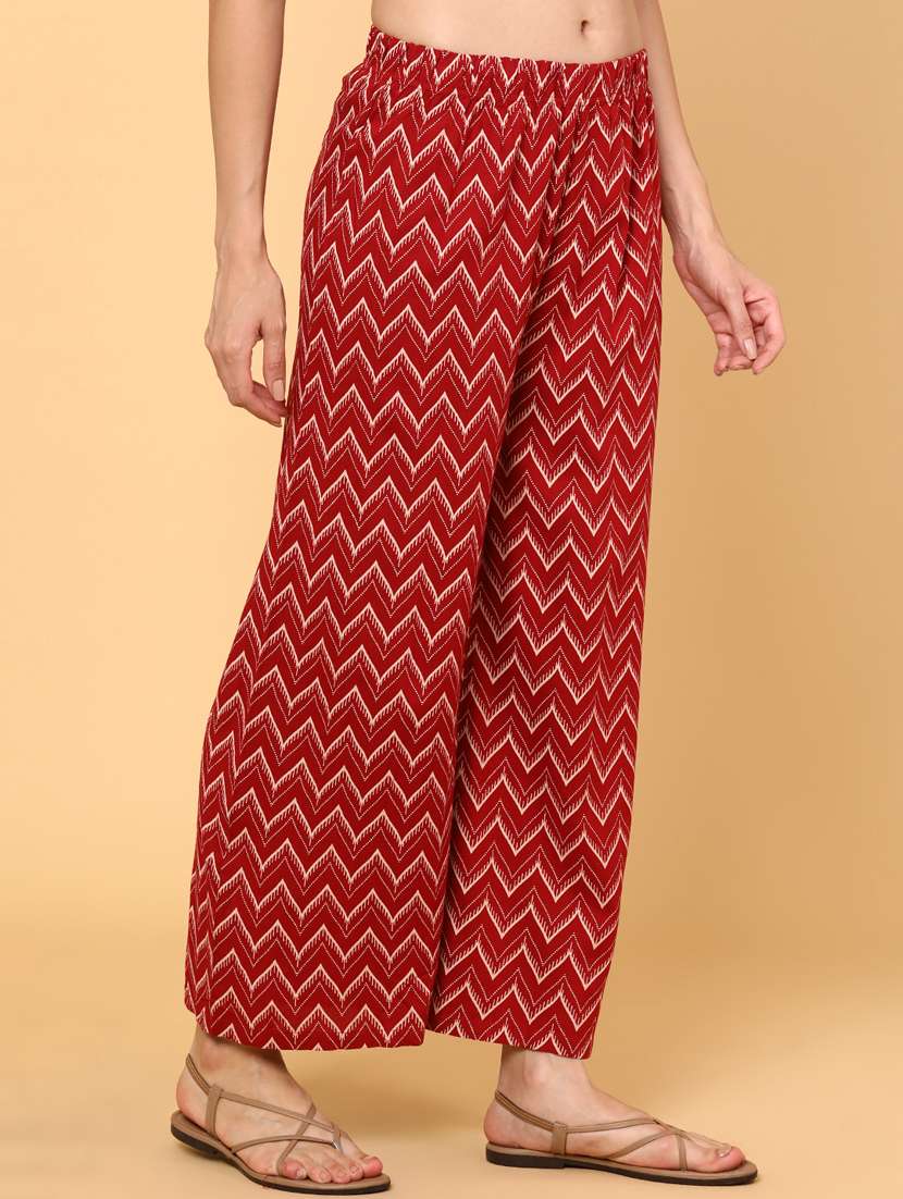 women printed mid rise flared palazzo - 22182870 -  Standard Image - 2