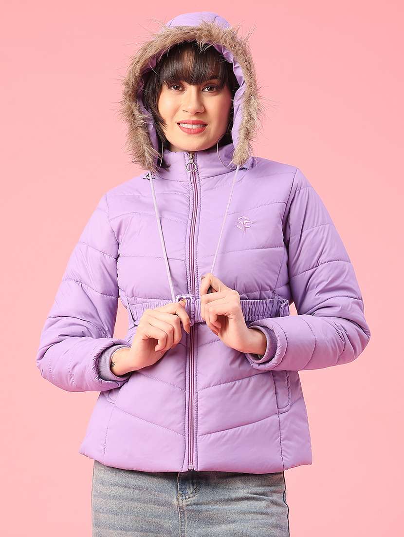 women solid long sleeve puffer jacket - 22182928 -  Standard Image - 2