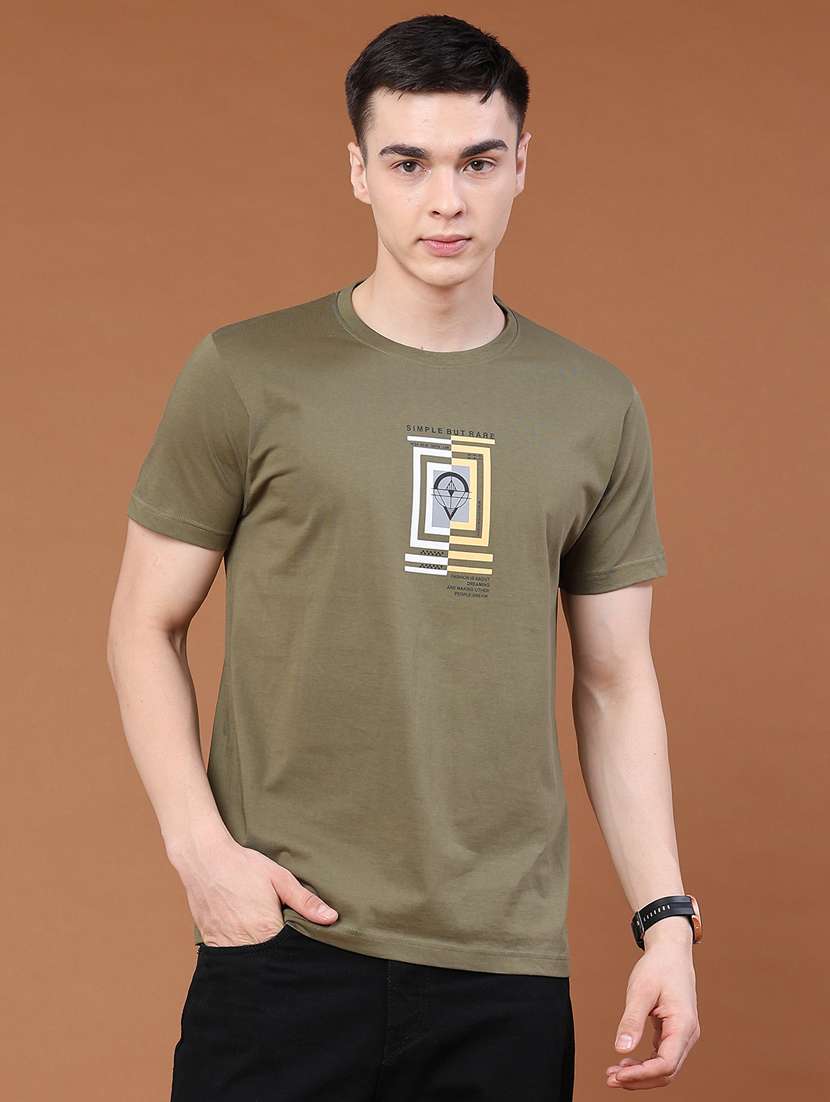 men printed round neck regular t-shirt - 22182944 -  Standard Image - 2