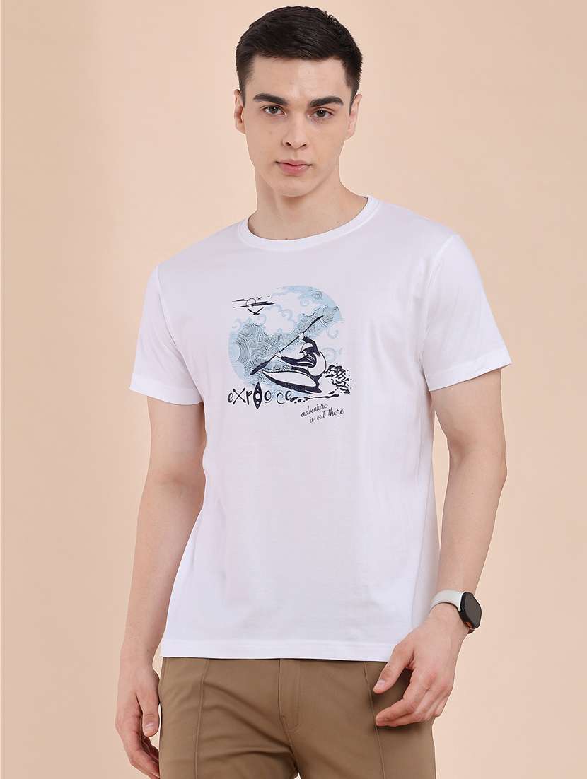 men printed round neck regular t-shirt - 22182947 -  Standard Image - 2