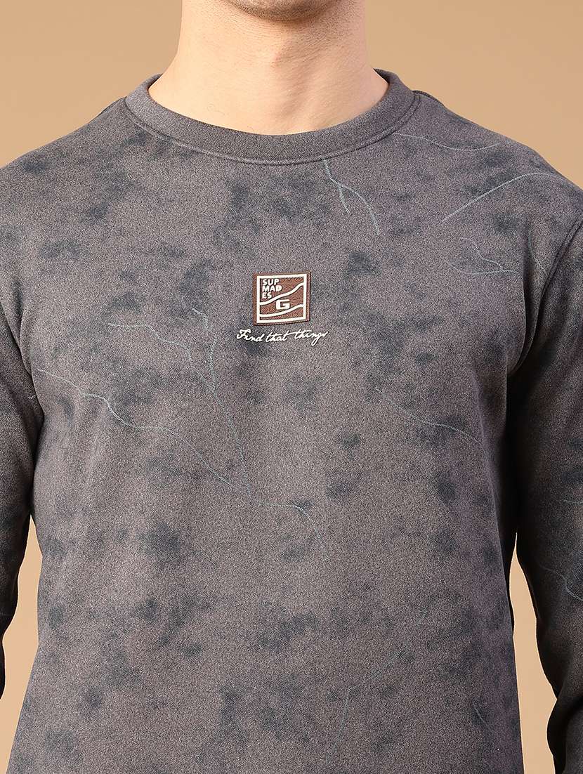 men printed round neck long sleeve sweatshirt - 22182969 -  Standard Image - 2