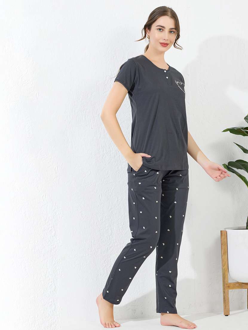 women printed nightwear pyjama set - 22183076 -  Standard Image - 2