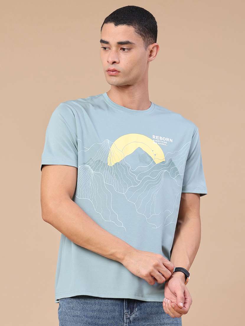 men printed short sleeve slim fit t-shirt - 22183094 -  Standard Image - 2