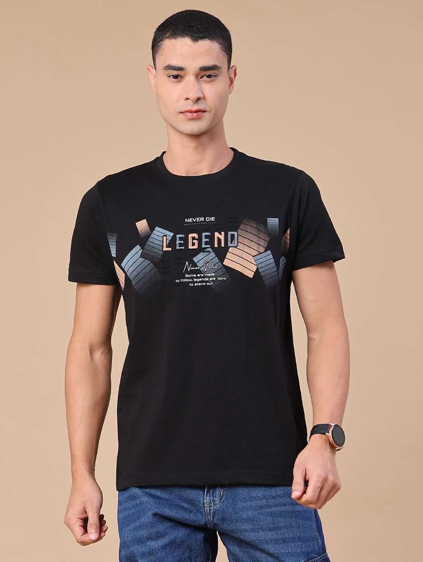 men printed short sleeve slim fit t-shirt - 22183113 -  Standard Image - 2
