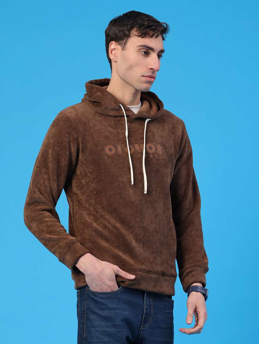 men solid long sleeve hooded sweatshirt - 22183163 -  Standard Image - 2