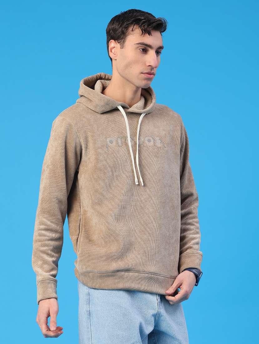 men solid long sleeve hooded sweatshirt - 22183166 -  Standard Image - 2