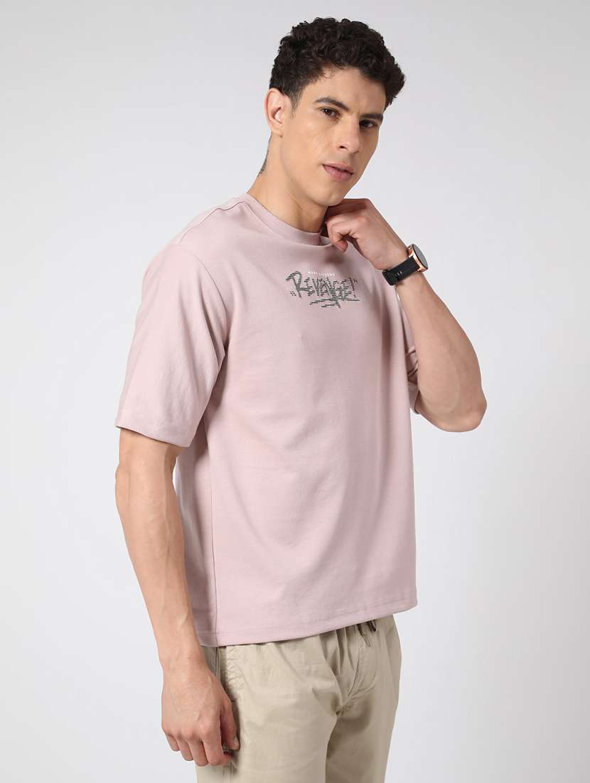beige cotton blend front & back print tshirt - 22183228 -  Standard Image - 2