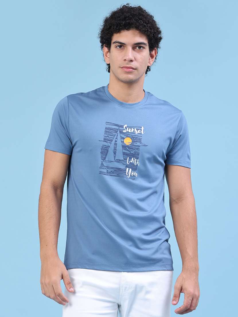 men printed short sleeve slim fit t-shirt - 22183232 -  Standard Image - 2