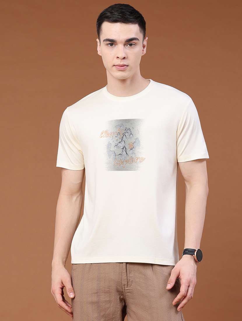 men printed round neck regular t-shirt - 22183233 -  Standard Image - 2