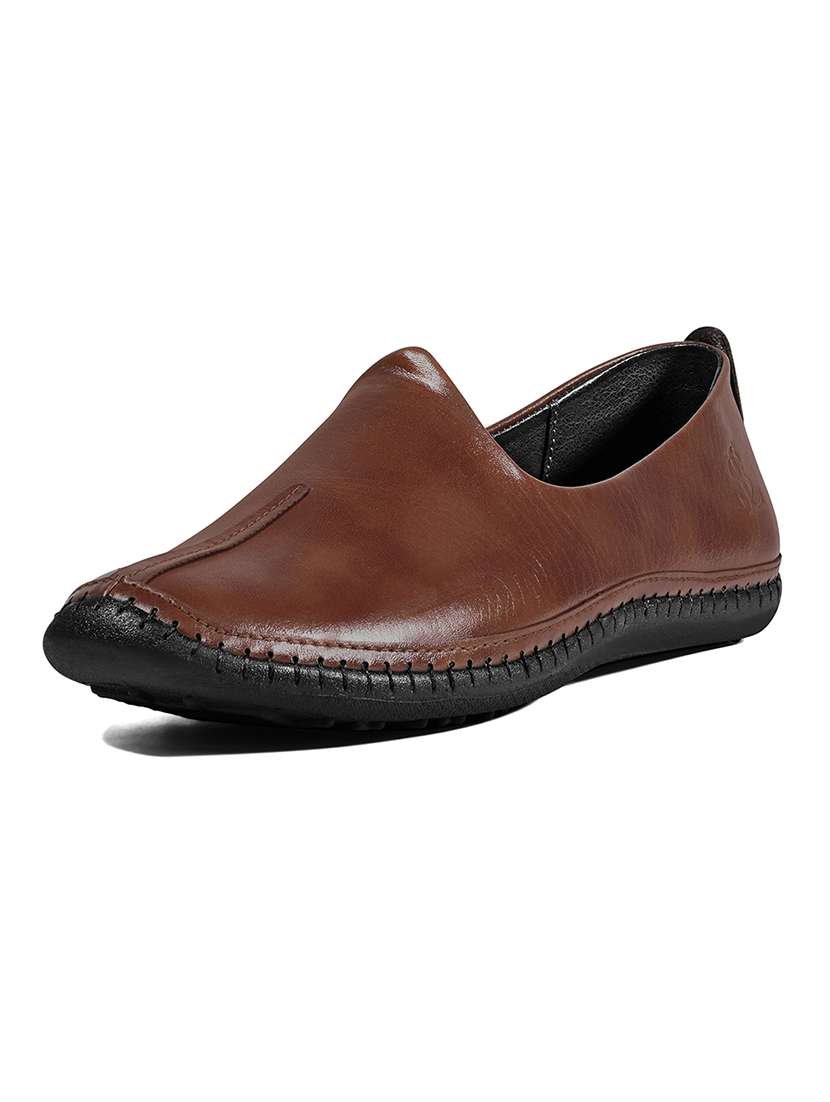 men tan slip on mojari - 22183284 -  Standard Image - 2